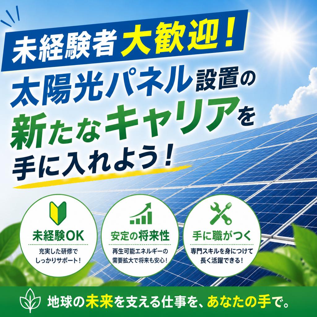 未経験者大歓迎！太陽光パネル設置の新たなキャリアを手に入れよう